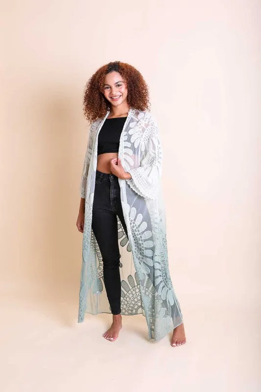 Ombre Bohemian Lace Kimono