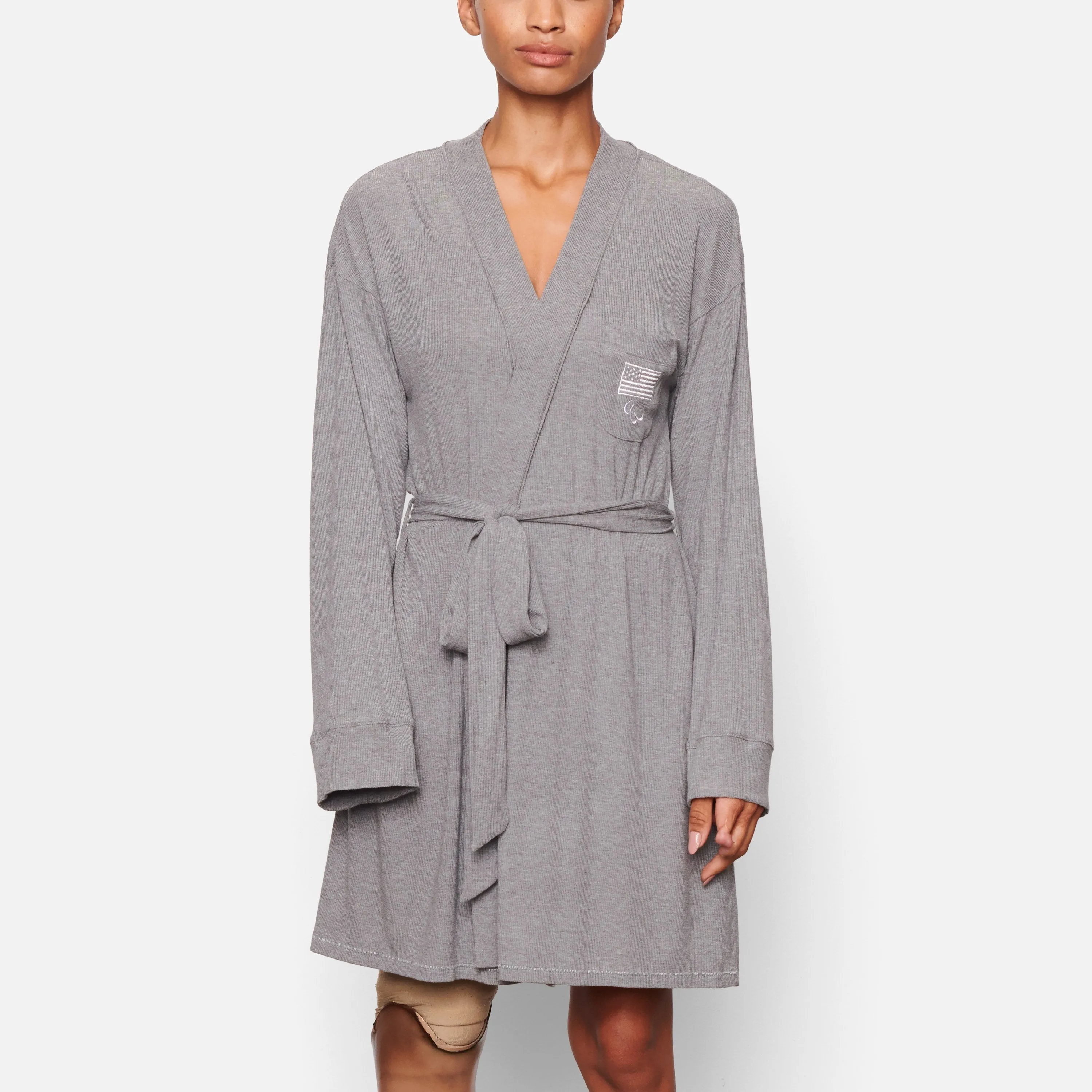 PARALYMPIC CAPSULE RIB ROBE | HEATHER GREY