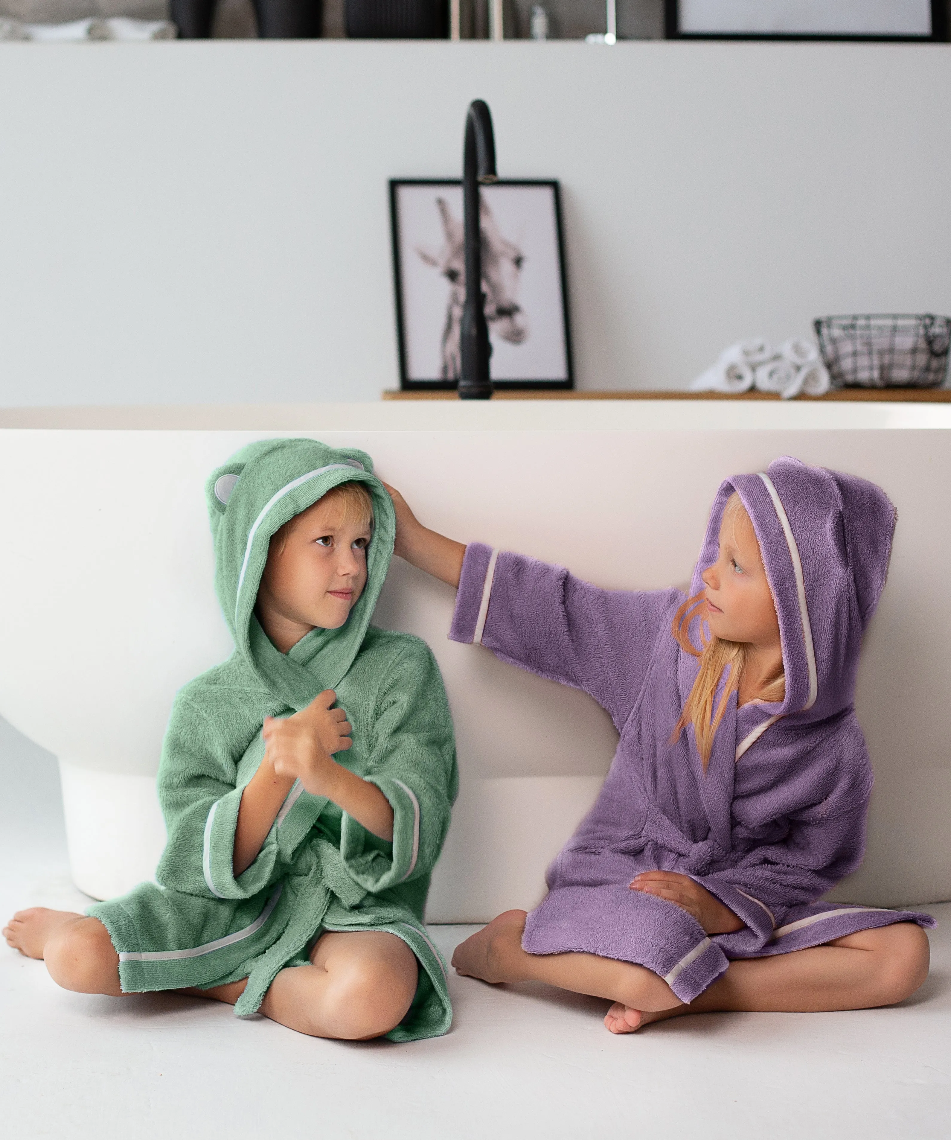 Premium Soft Bamboo Bathrobe for Baby, Toddler and Kid (Purple)