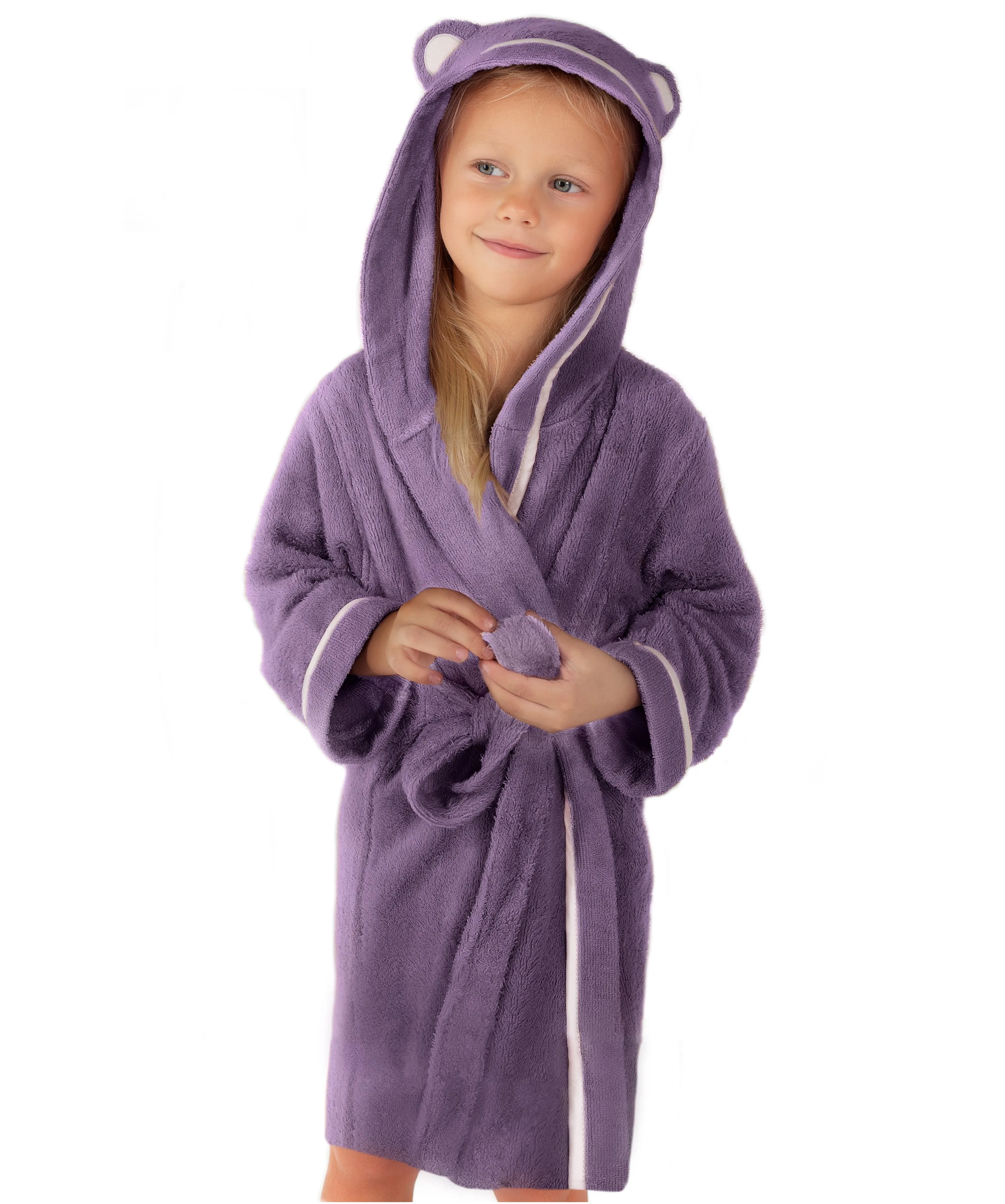 Premium Soft Bamboo Bathrobe for Baby, Toddler and Kid (Purple)