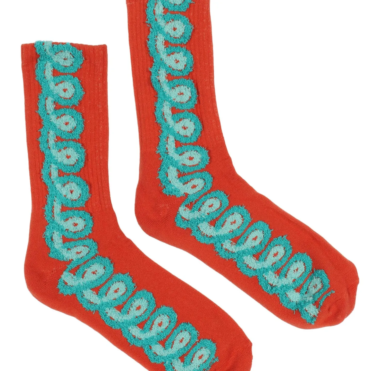 Red Loopy Chenille Socks by Pretty Snake