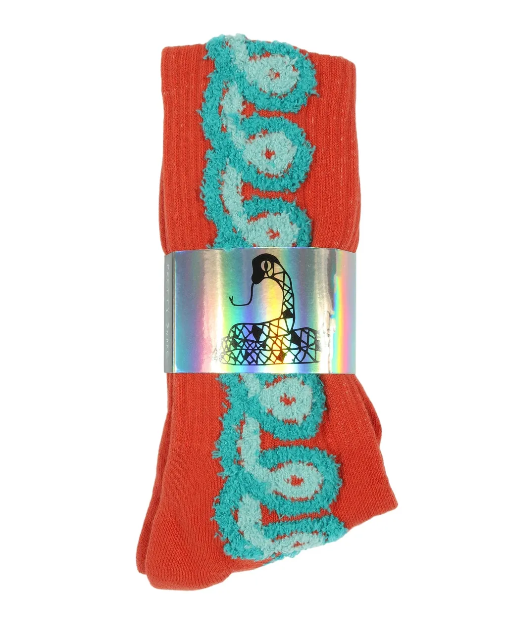 Red Loopy Chenille Socks by Pretty Snake