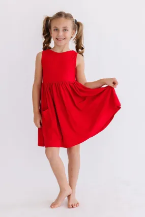 Red Tank Pocket Twirl Dress