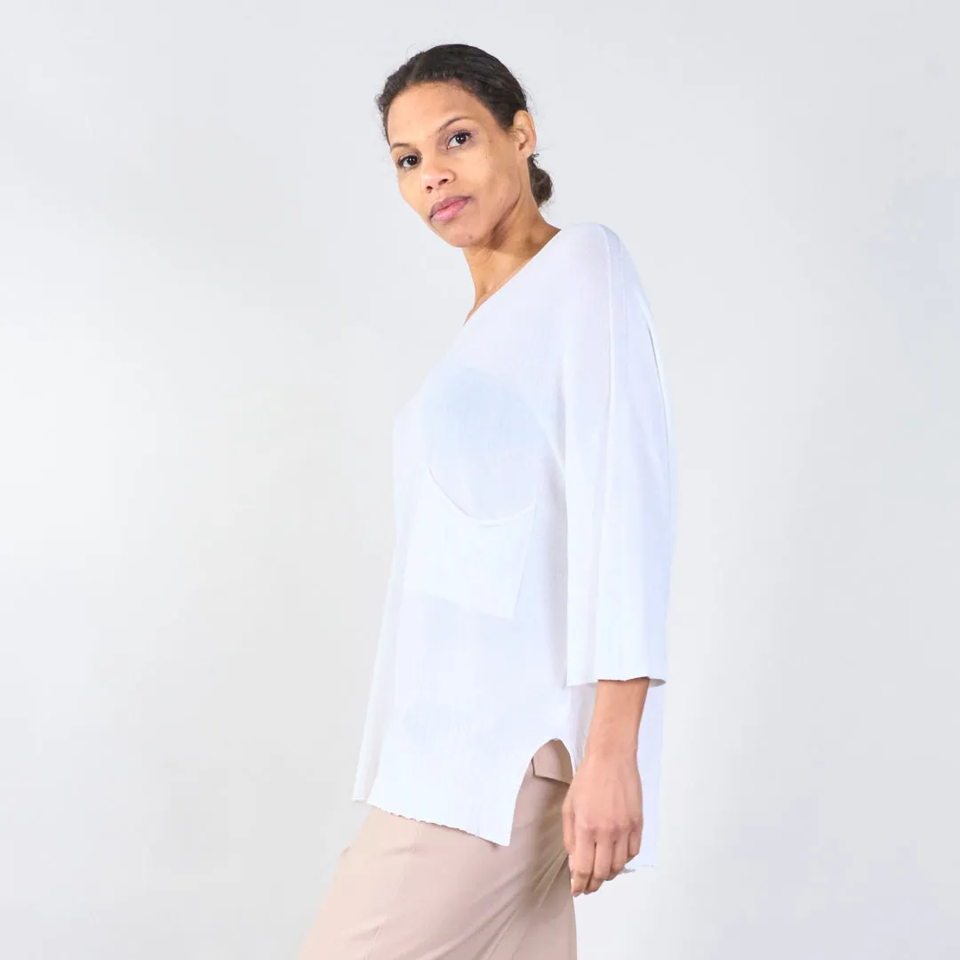 Relaxed fit top with pocket and cutout wholesale