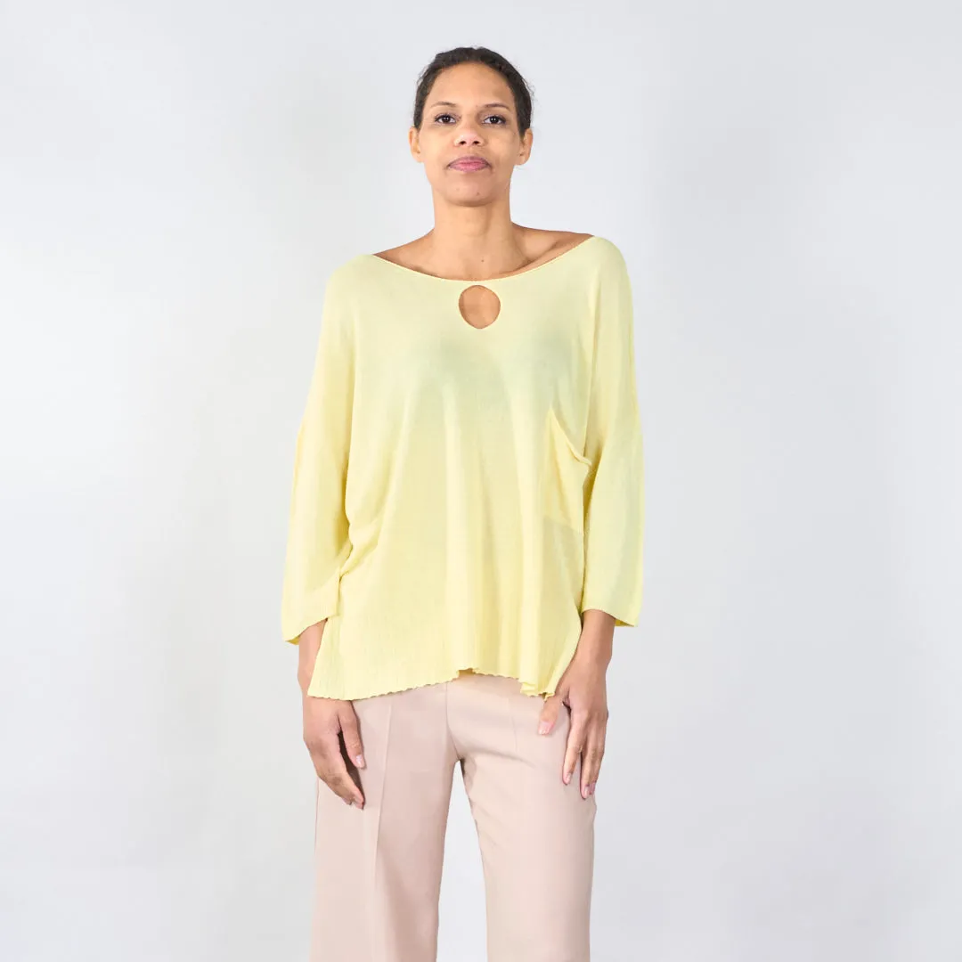 Relaxed fit top with pocket and cutout wholesale