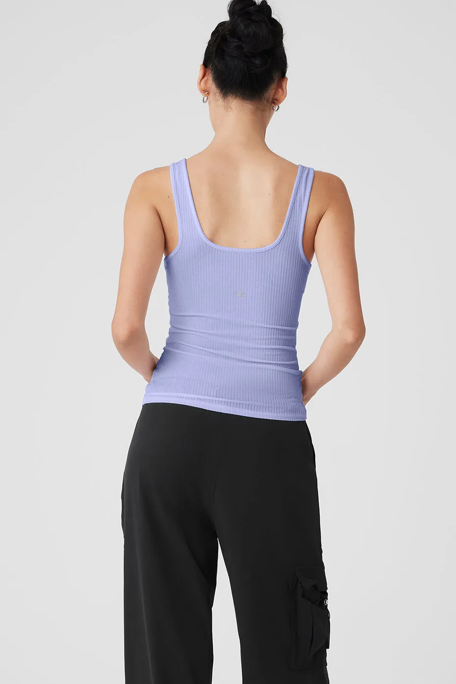 Ribbed Sea Coast Scoop Neck Tank - Lilac Blue