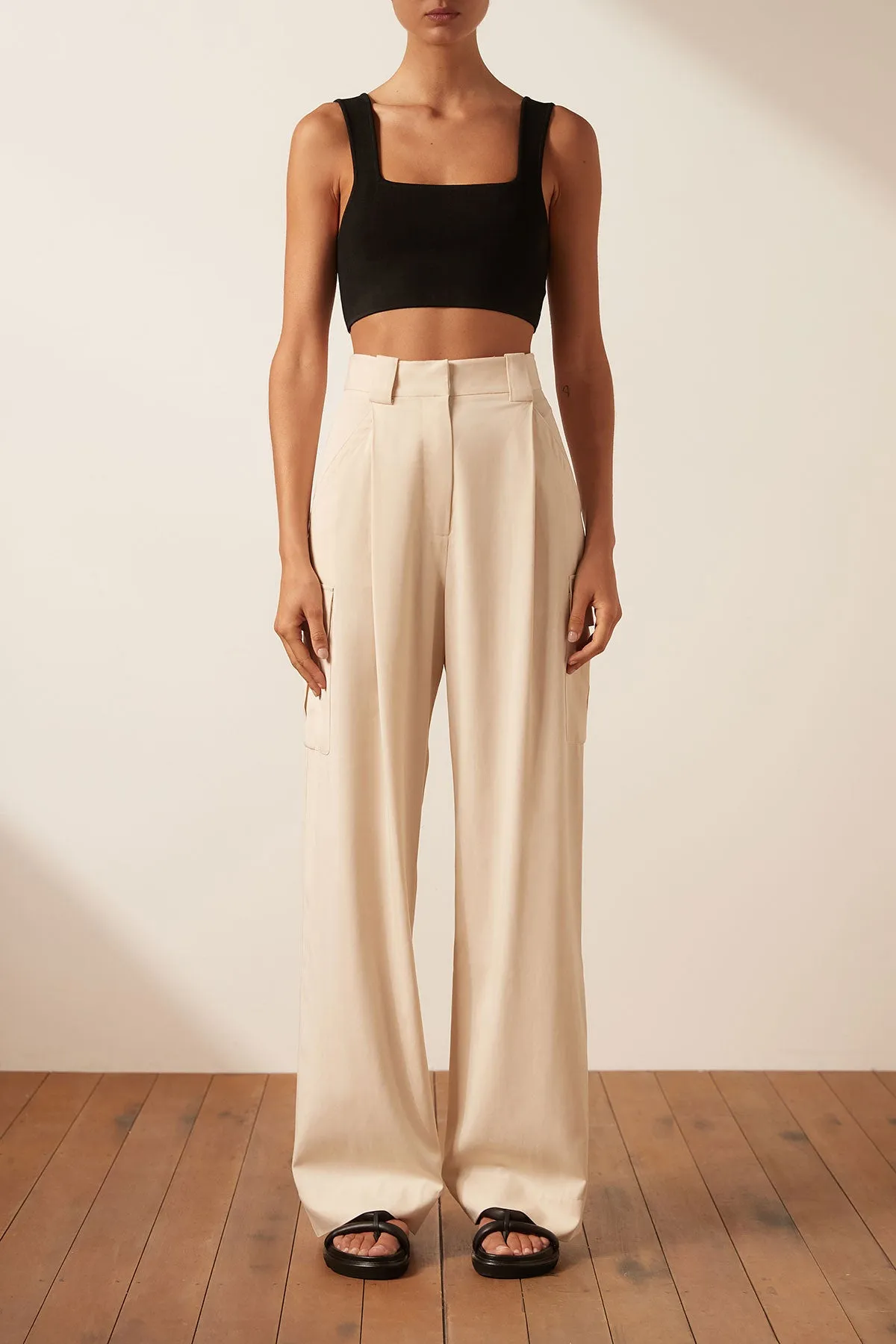 Sara Utility Relaxed Pant Crema