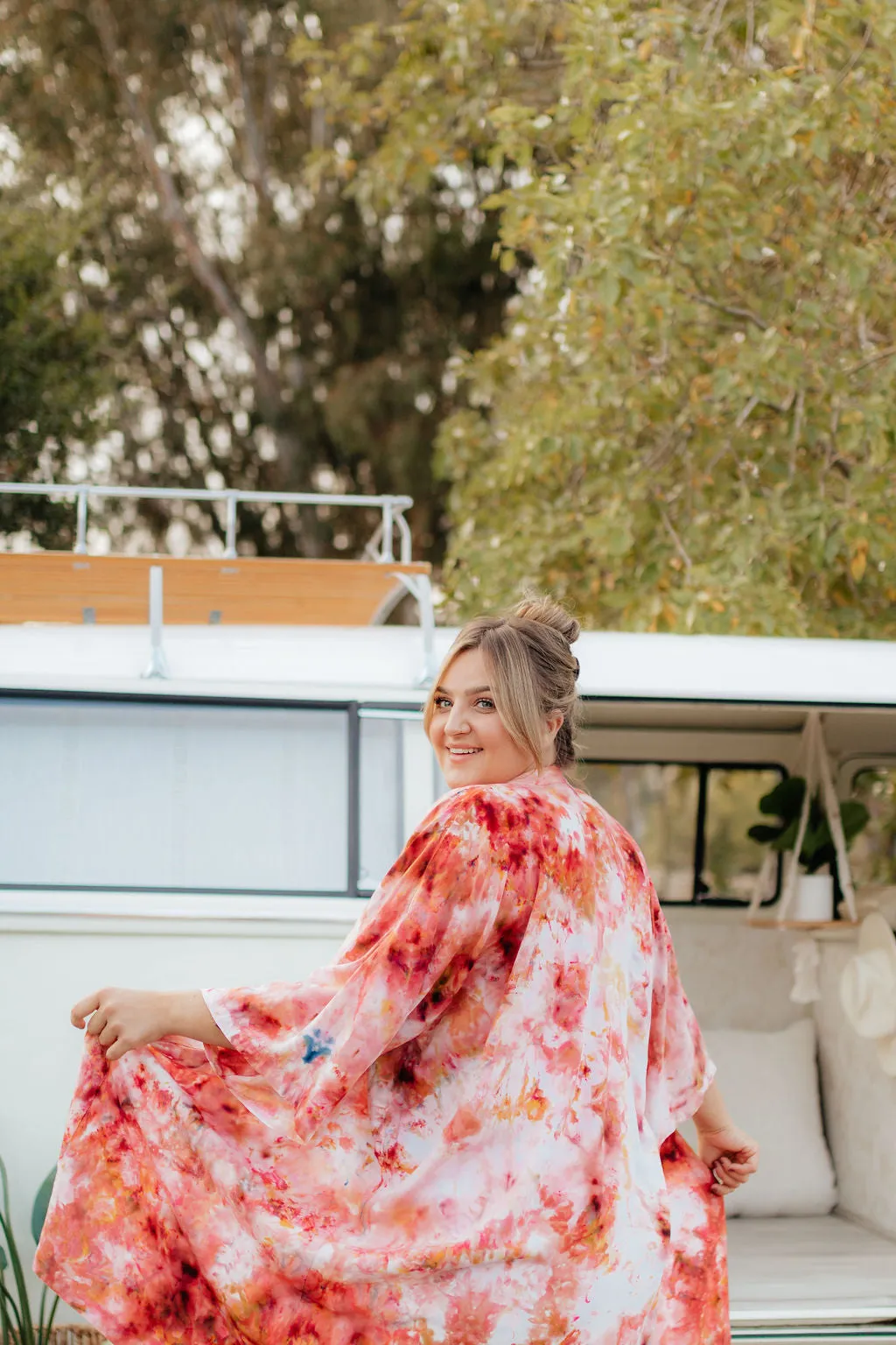 Seaside Ice Dye One Size Kimono Robe