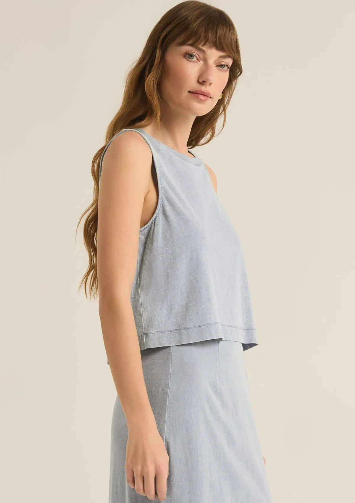 Sloane Jersey Denim Muscle Shirt