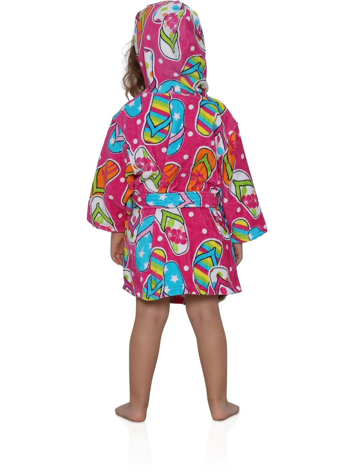 Splish Splash & Me Girls beach Bath Flip Flop Sandals Hooded Robe Cover Up