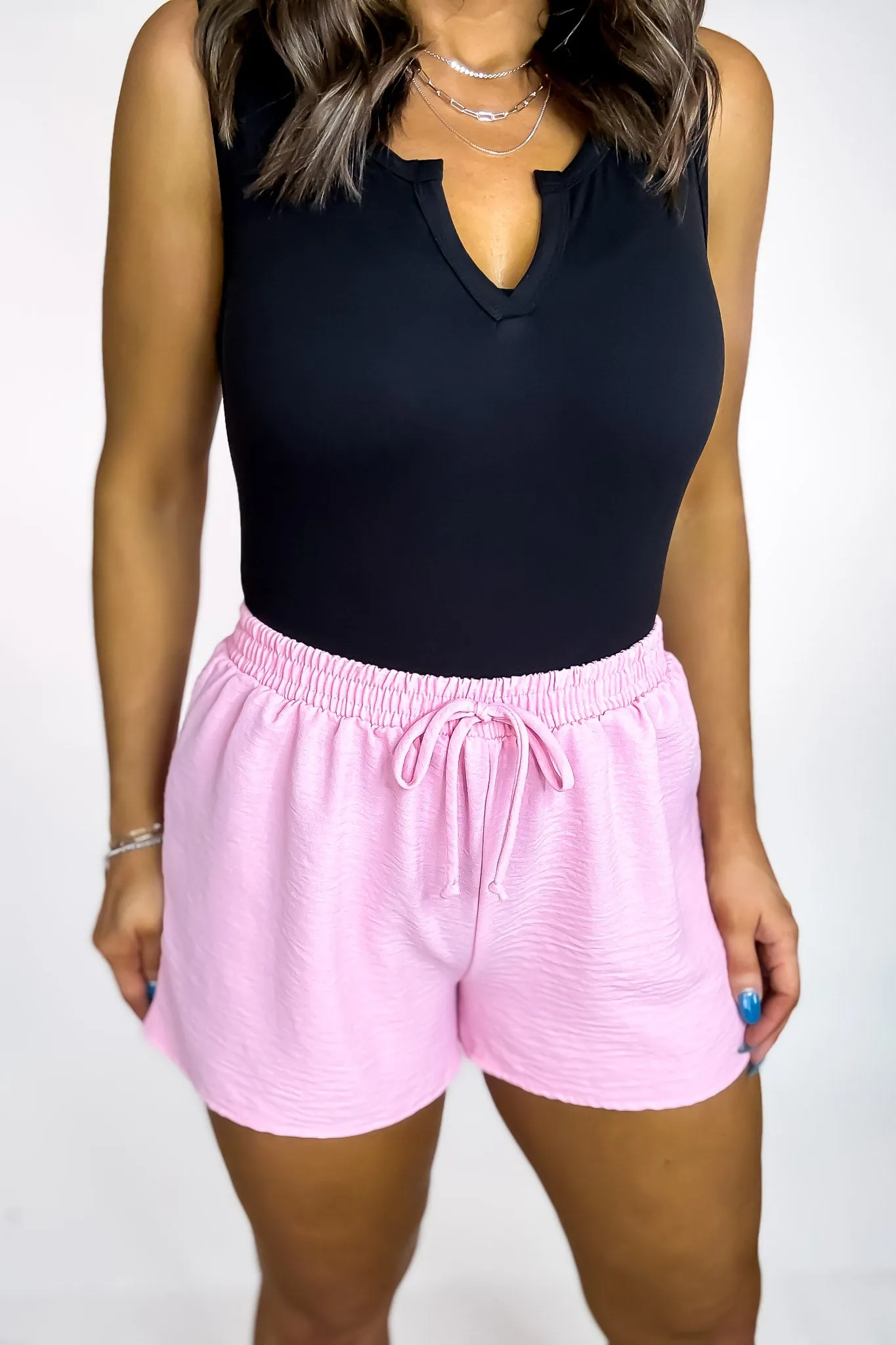 Sunny Days Baby Pink High Waisted Airflow Shorts