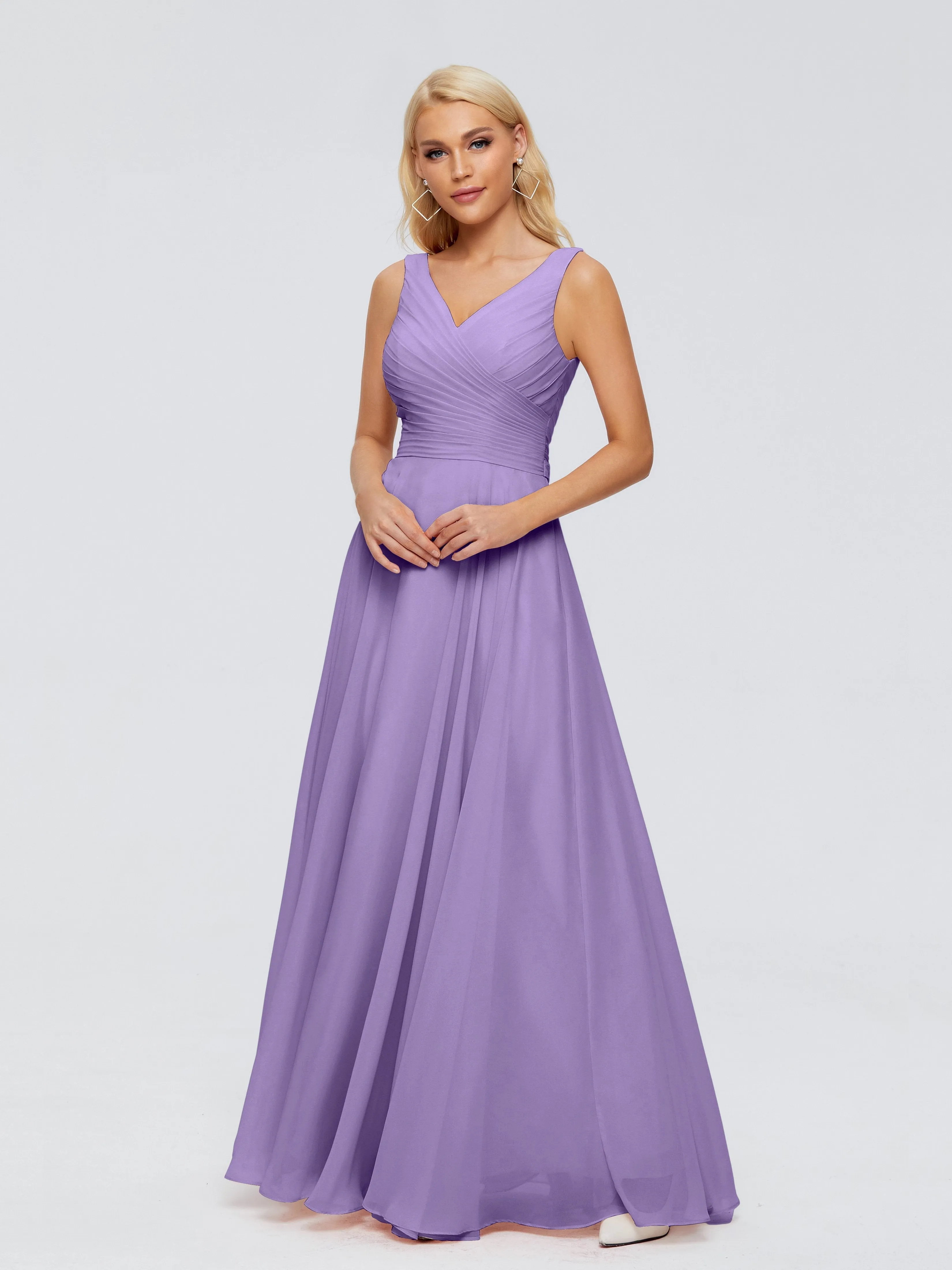 Tahiti Color Bridesmaid Dress Ryleigh Flowy Chiffon Bridesmaid Dresses With Bow