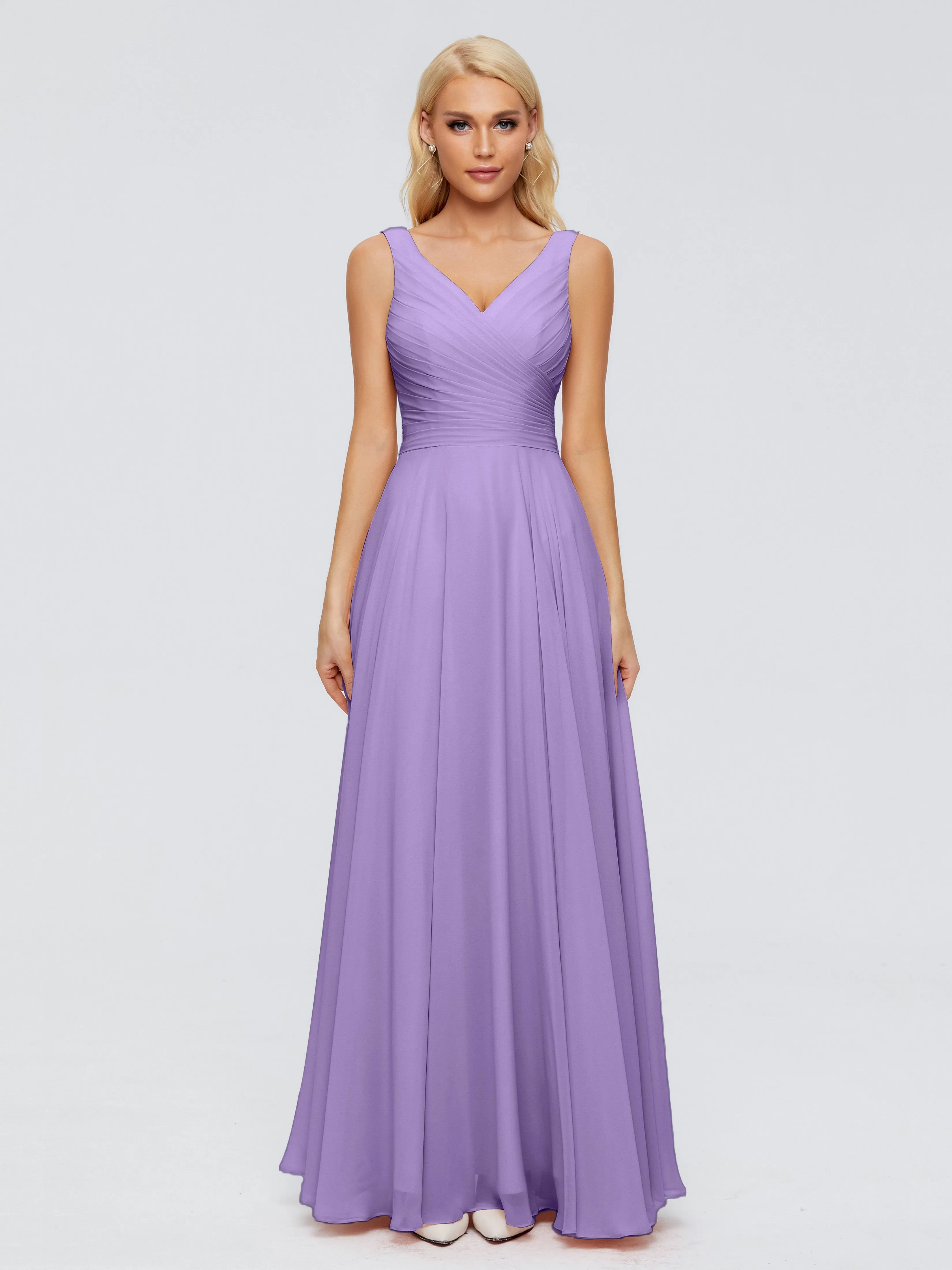 Tahiti Color Bridesmaid Dress Ryleigh Flowy Chiffon Bridesmaid Dresses With Bow