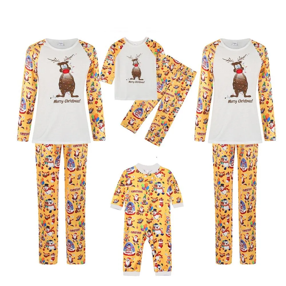 The Yellow Reindeer Family Matching Pajama Set