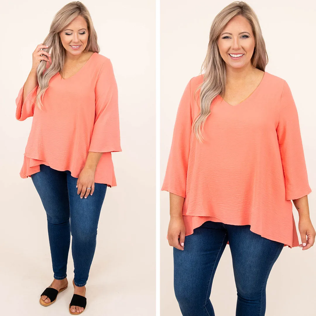 Treasured Moments Top, Coral