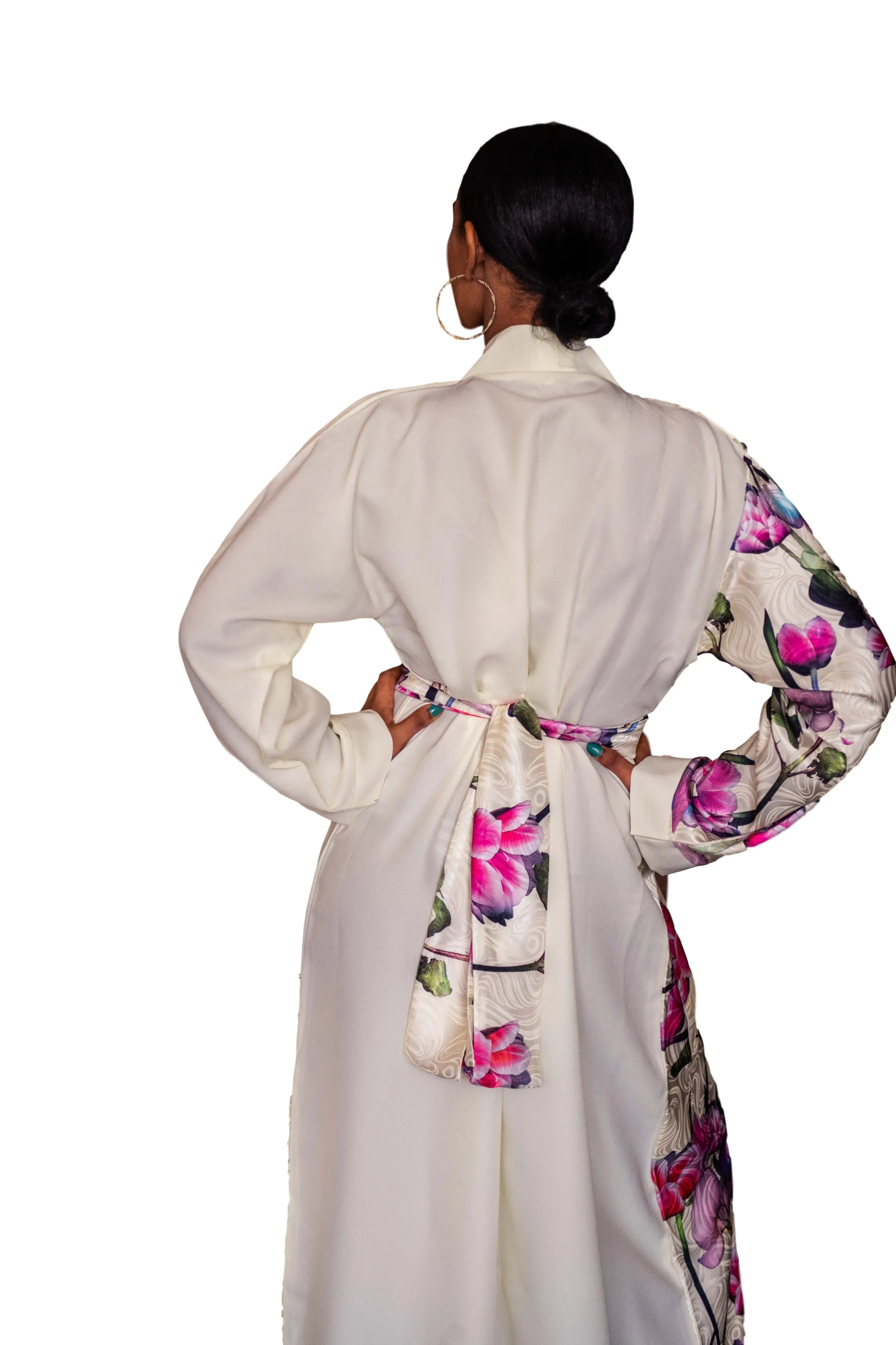 Violet contrast kimono robe