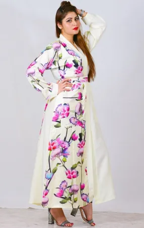 Violet contrast kimono robe