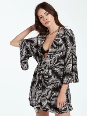 Wanna Have Sun Robe - Black White